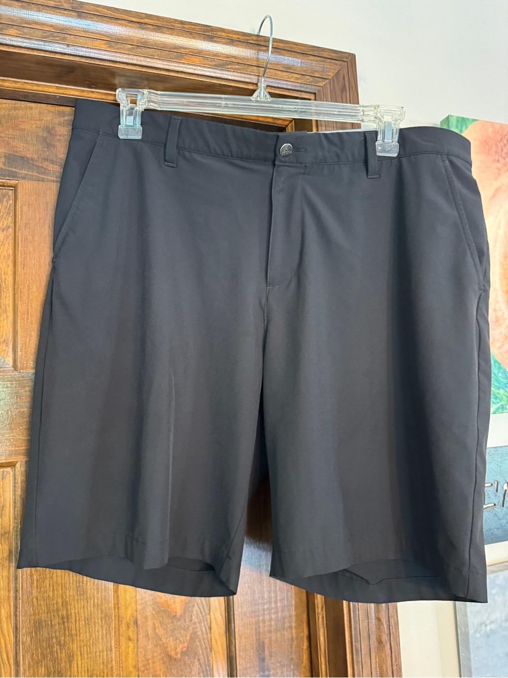 adidas Black Flat-Front Men's Shorts